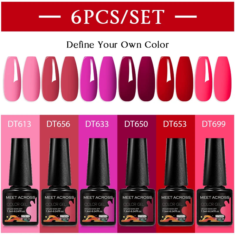 NailArt Pro 6pc UV Gel Polish Kit for Manicure ATHLEXES