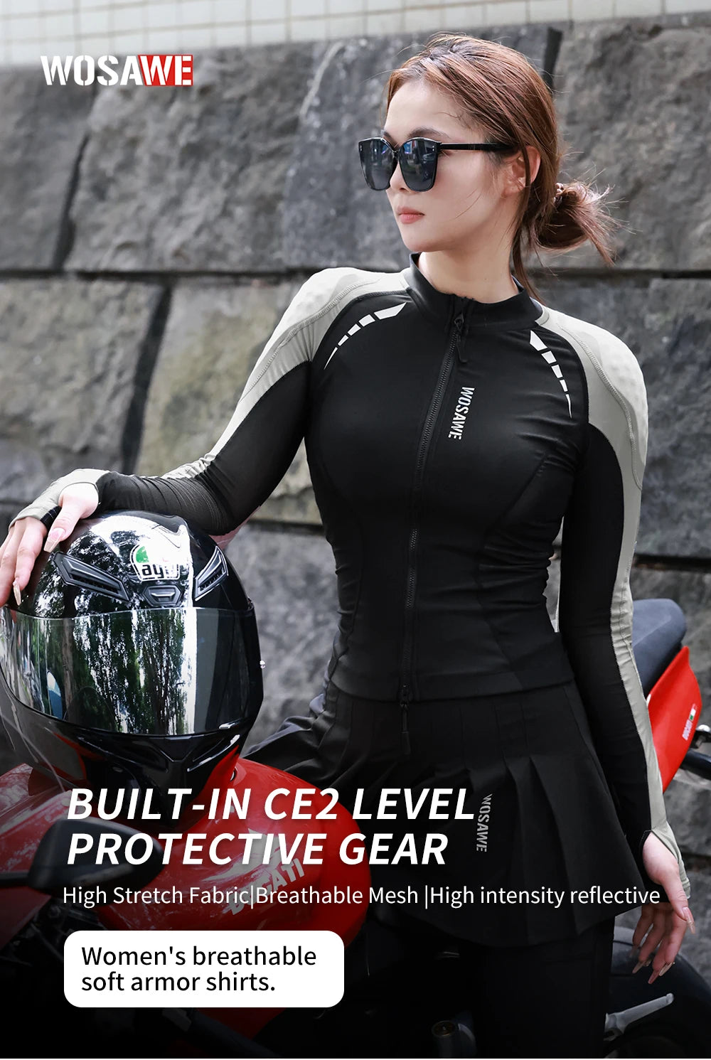 WOSAWE Women's CE Certified Motorcycle Jacket ATHLEXES