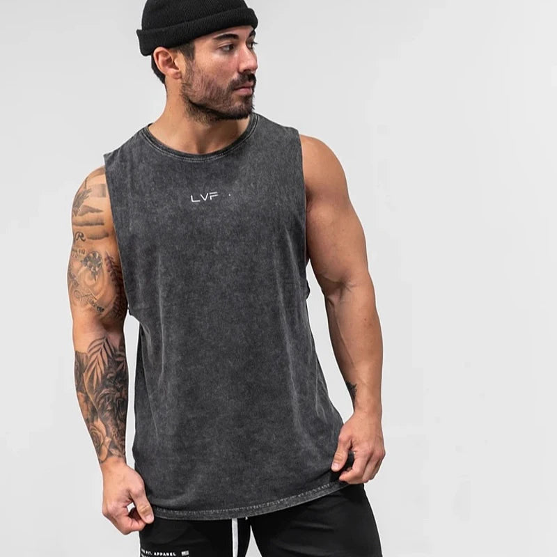 Men's Summer Cotton Gym Tank Top for Fitness ATHLEXES