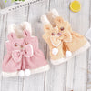 CozyCord Pink Yellow Dog Dress with Bear Bow ATHLEXES