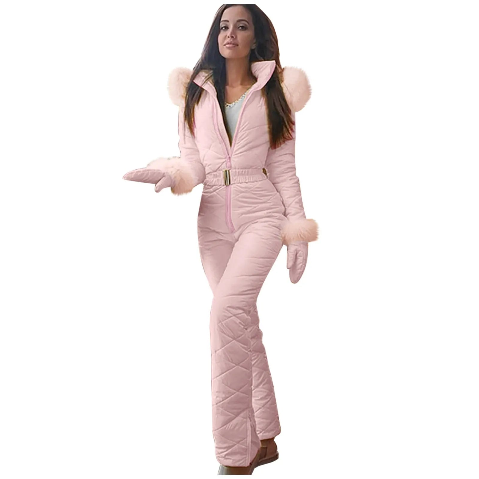 2024 Women's Pink Luxury Ski Suit for Outdoor Adventures ATHLEXES