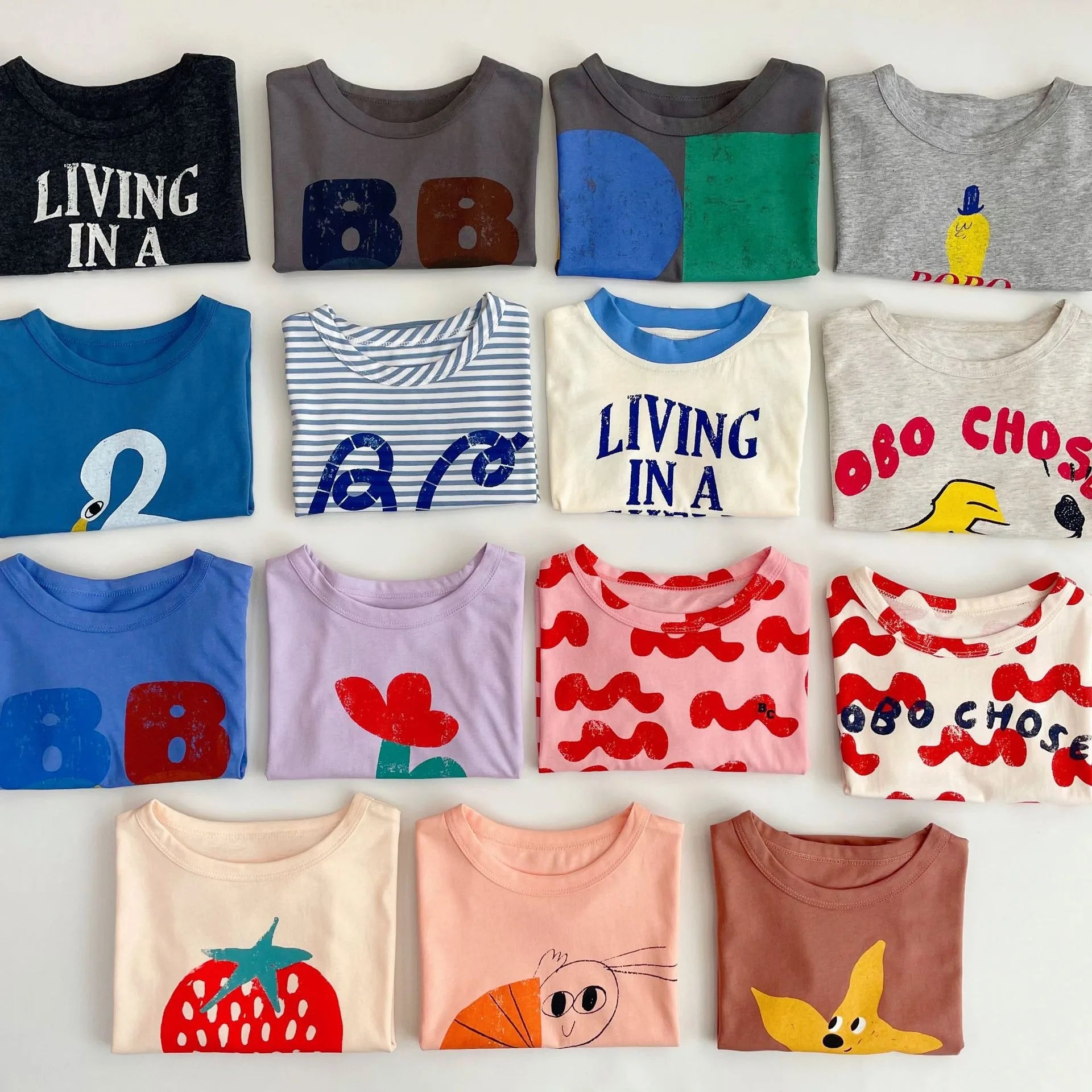 Korean Cotton Cartoon Tees for Kids 2025 Summer Collection ATHLEXES