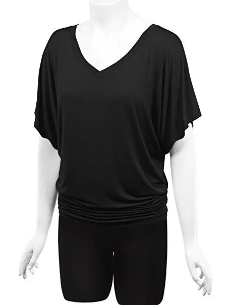 Chic Summer V-Neck Batwing Tee for Women S-5XL ATHLEXES