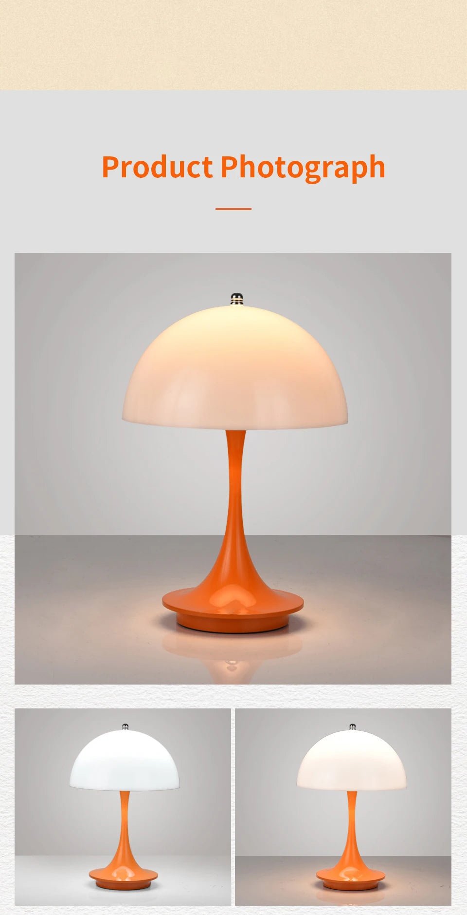 LED mushroom small table lamp portable USB charging dimmable flower bud lamp bedroom bedside lamp ATHLEXES