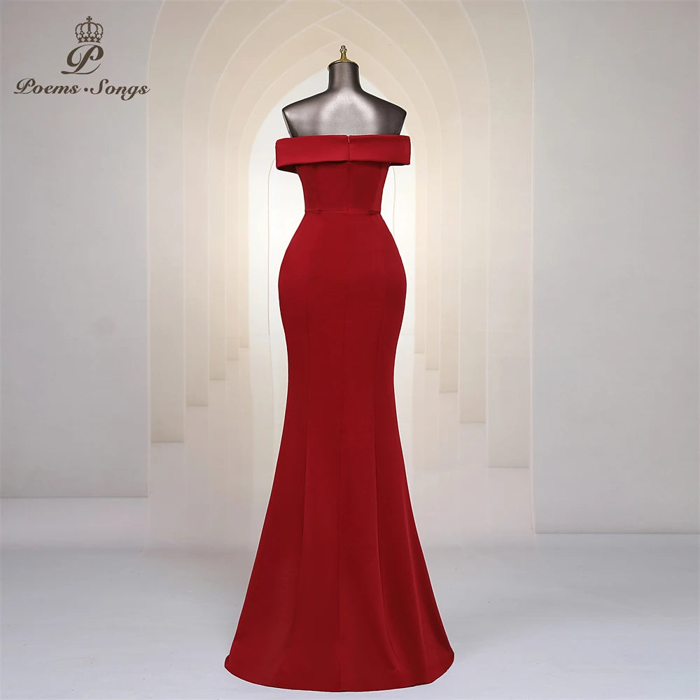 Pink Mermaid Elegance Off Shoulder Evening Dress ATHLEXES