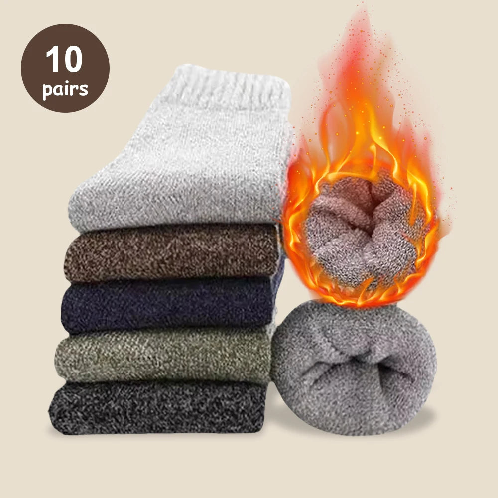 Retro Warm Wool Socks for Men - 5 Pairs ATHLEXES