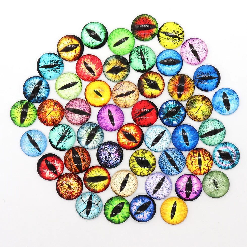 Dazzling Dragon Cat Eye Glass Cabochons - 50Pcs Set ATHLEXES