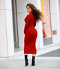 Elegant Slim Fit High Collar Winter Dress ATHLEXES
