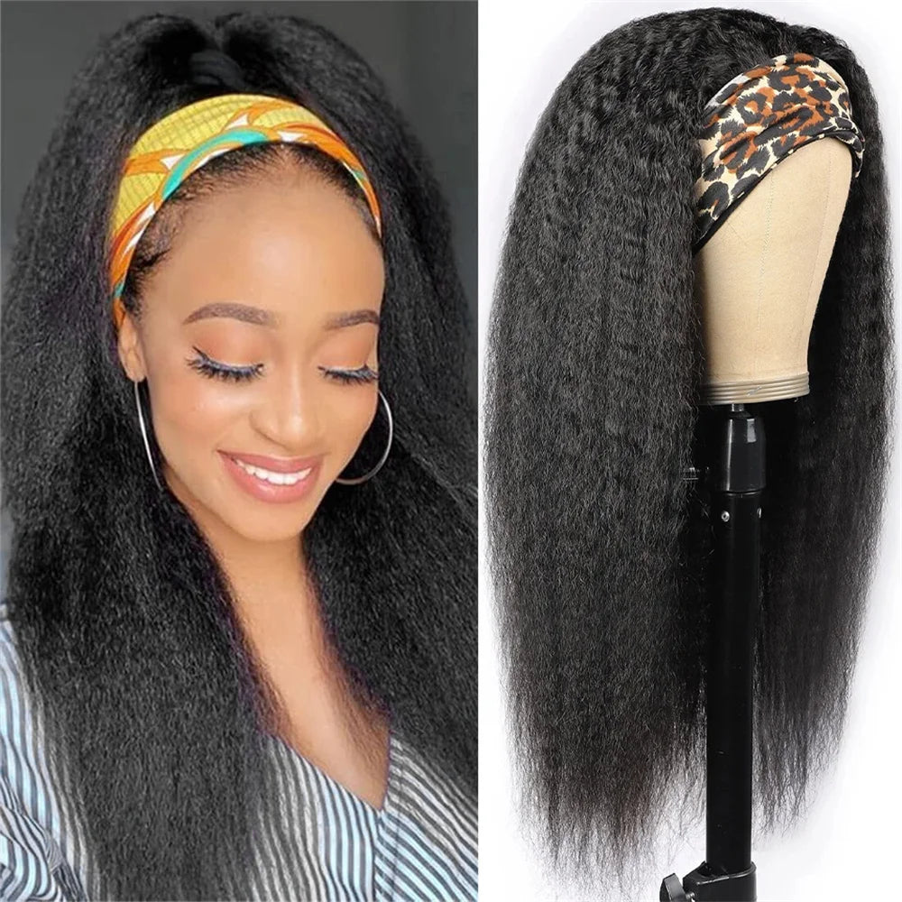 LuxHair Kinky Straight Headband Wig 180% Density ATHLEXES