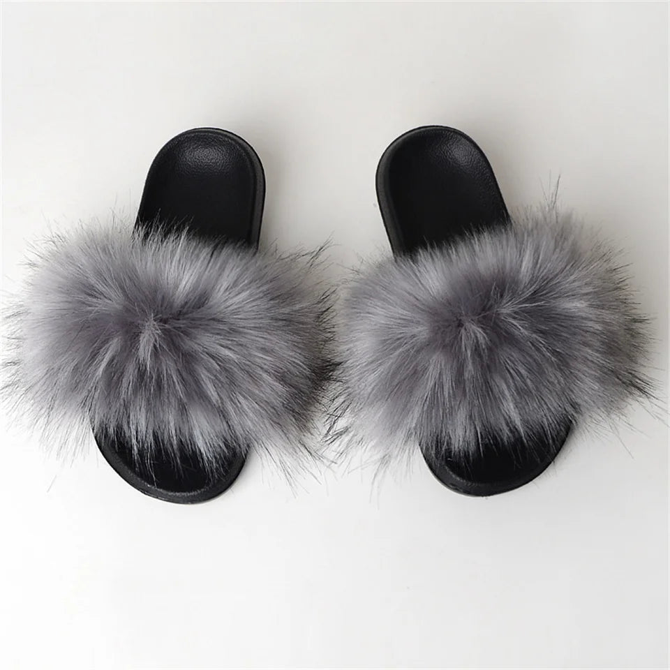 Luxury Faux Fur Slides for Women - Summer Comfort ATHLEXES