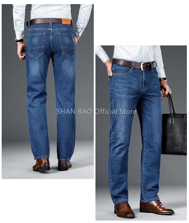 Shan Bao Classic Straight Stretch Denim Jeans ATHLEXES