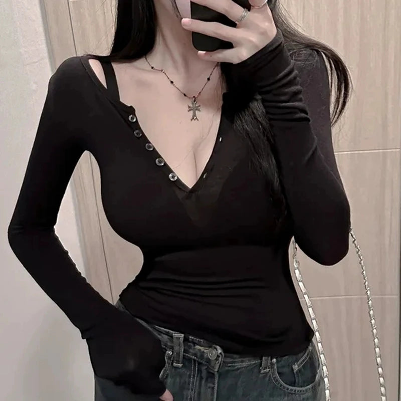 Korean Slim Fit Sexy T-Shirt for Women 2025 ATHLEXES