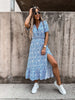 Elegant Floral V Neck Maxi Dress for Women ATHLEXES