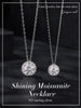 BAMOER Halo Moissanite Necklace in White Gold ATHLEXES