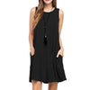 Elegant Summer Sleeveless Beach Dress with Pockets ATHLEXES