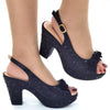Radiant Silver High Heel Bling Party Mules for Women ATHLEXES