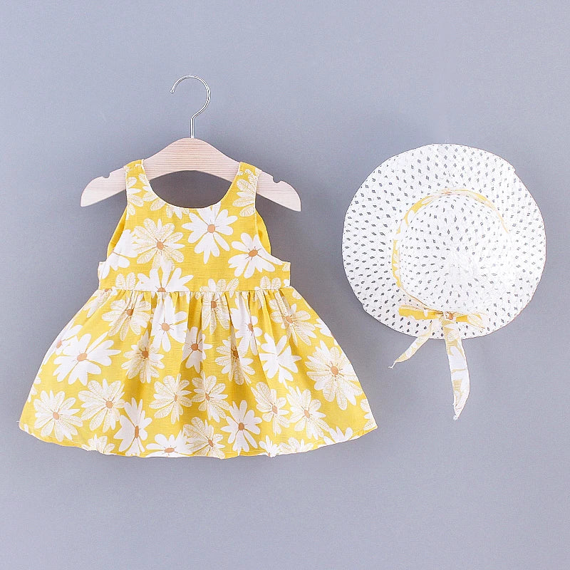 Daisy Charm Bow Back Beach Dress for Girls ATHLEXES