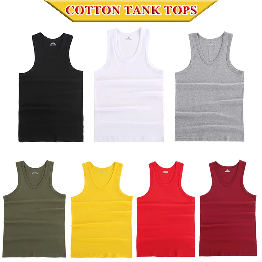 SummerFit Men's Cotton Sleeveless Gym Top ATHLEXES