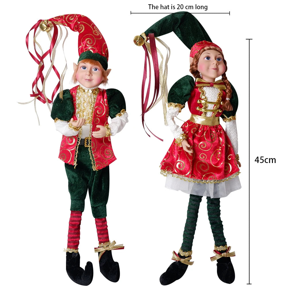 Elf Couple Plush Dolls: Festive Tree Ornaments ATHLEXES