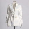 Elegant 3D Flower Blazer and Wide Leg Pant Set ATHLEXES