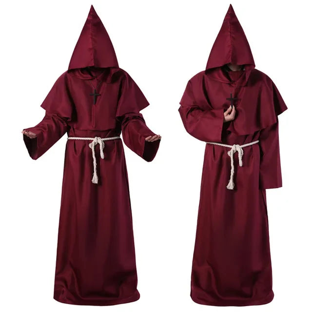 Medieval Monk Cowl Robe Halloween Cosplay Cloak ATHLEXES