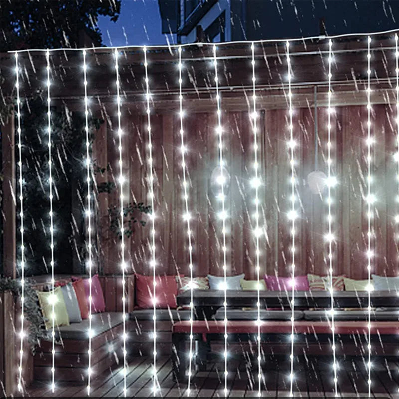 Twinkling Solar Fairy Curtain Lights for Outdoor Elegance ATHLEXES