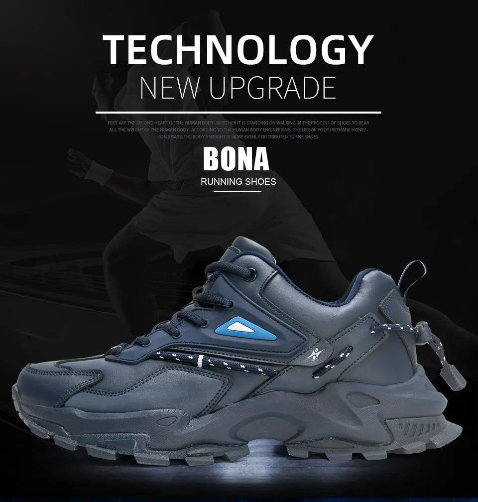 BONA 2022 Fashion Leather Breathable Casual Sneakers ATHLEXES
