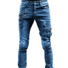 Retro Moto Punk Skinny Cargo Jeans for Men ATHLEXES