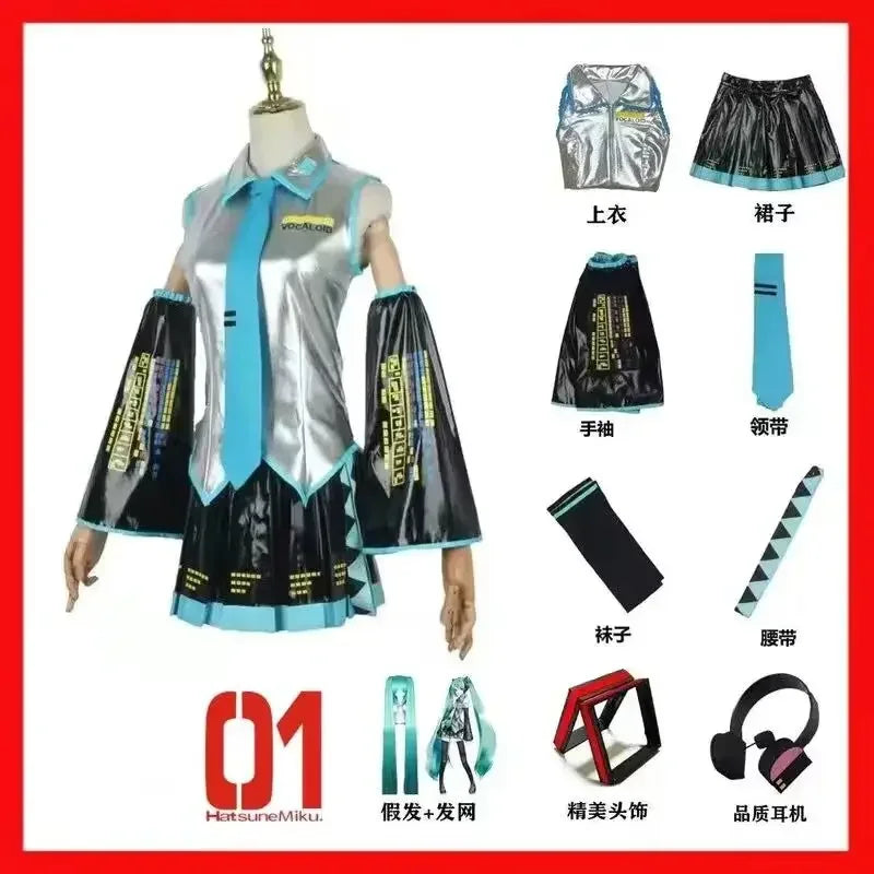 Hatsune Miku Full Cosplay Set with Wig and Skirt ATHLEXES