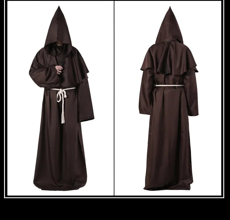 Medieval Monk Cowl Robe Halloween Cosplay Cloak ATHLEXES