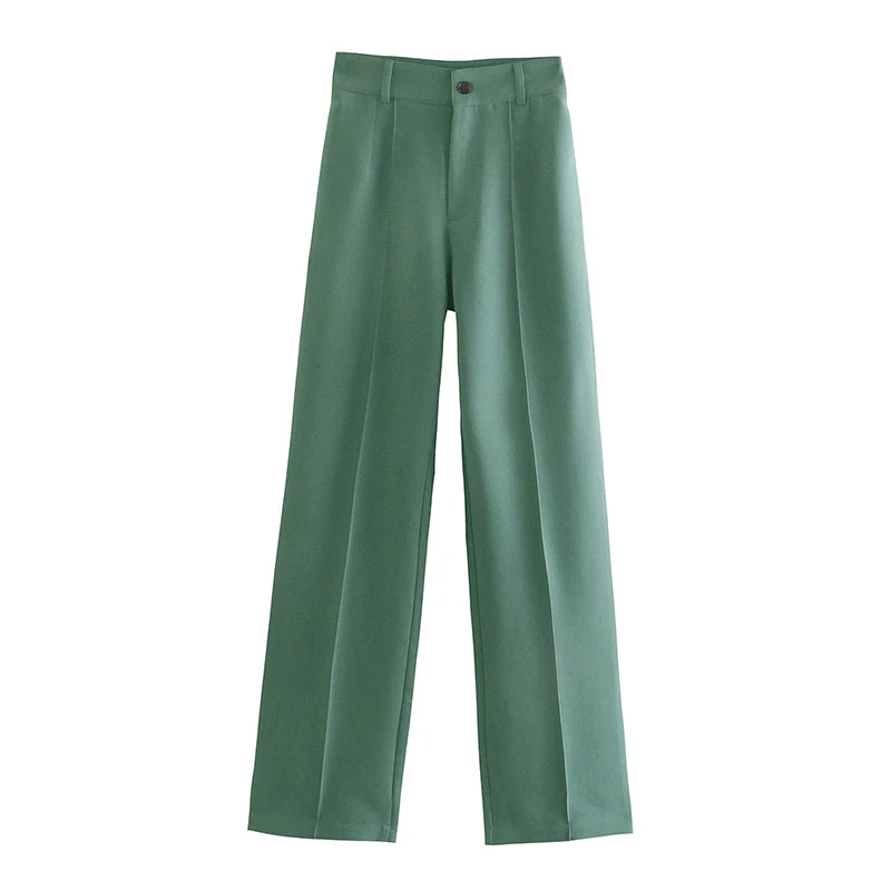 Chic High Waist Straight Leg Office Pants ATHLEXES