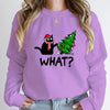 Black Cat Christmas Tree Print Sweatshirt ATHLEXES