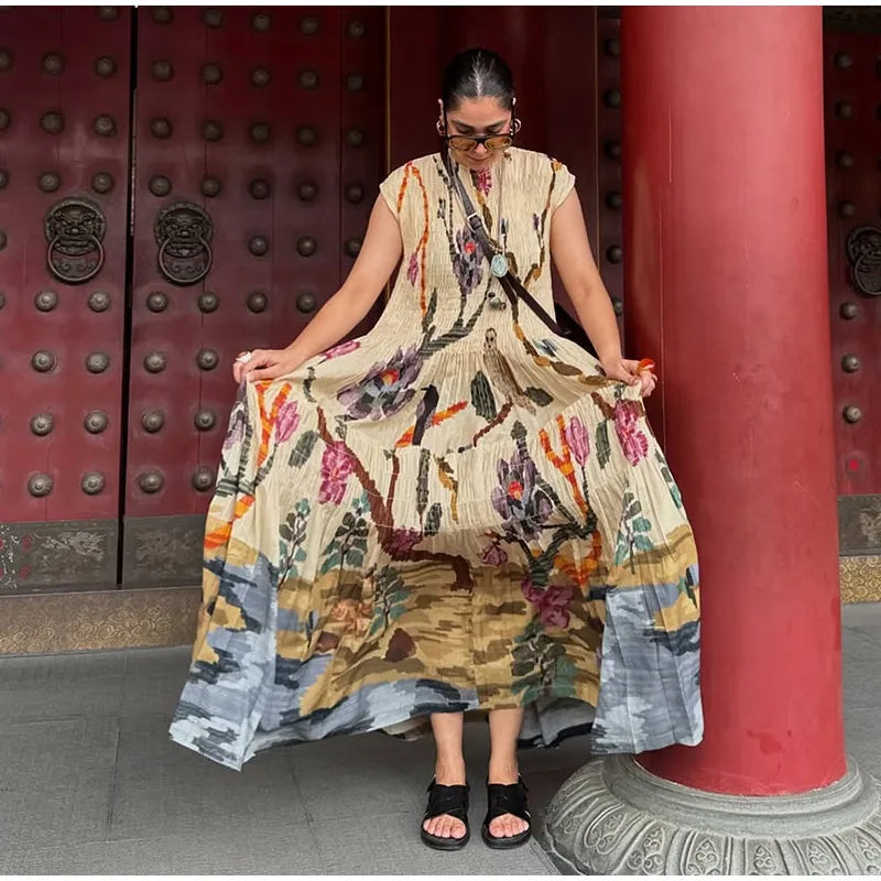 Chic Summer Backless Pleated Dress ATHLEXES