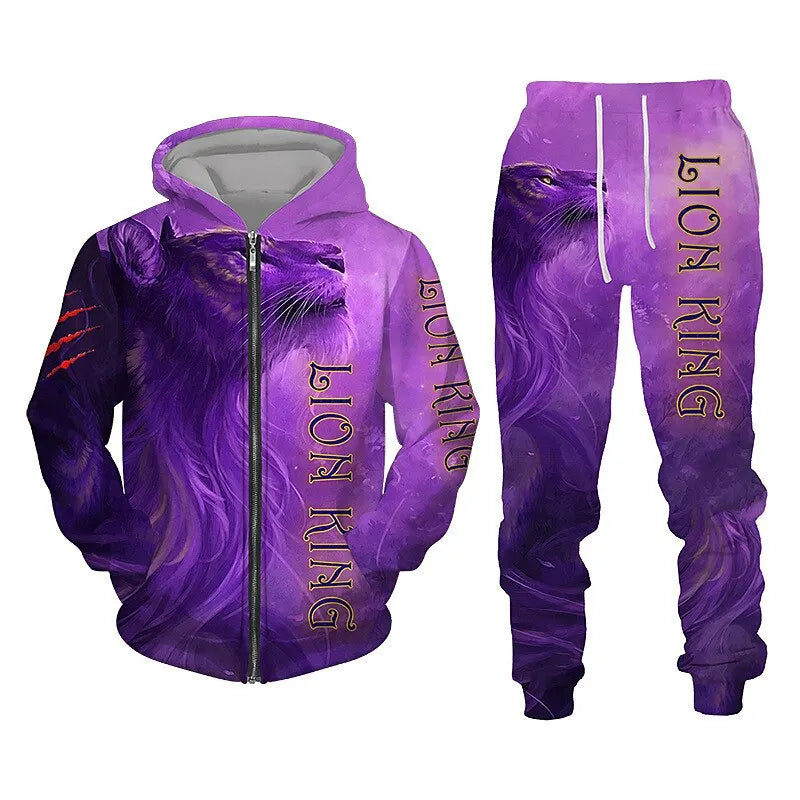 3D Lion Graphic Hoodie Tracksuit ATHLEXES