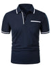 Luxe Lapel Solid Color Men's Short Sleeve Polo ATHLEXES