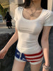Chic U Collar Spring Short Sleeve Casual Tee ATHLEXES