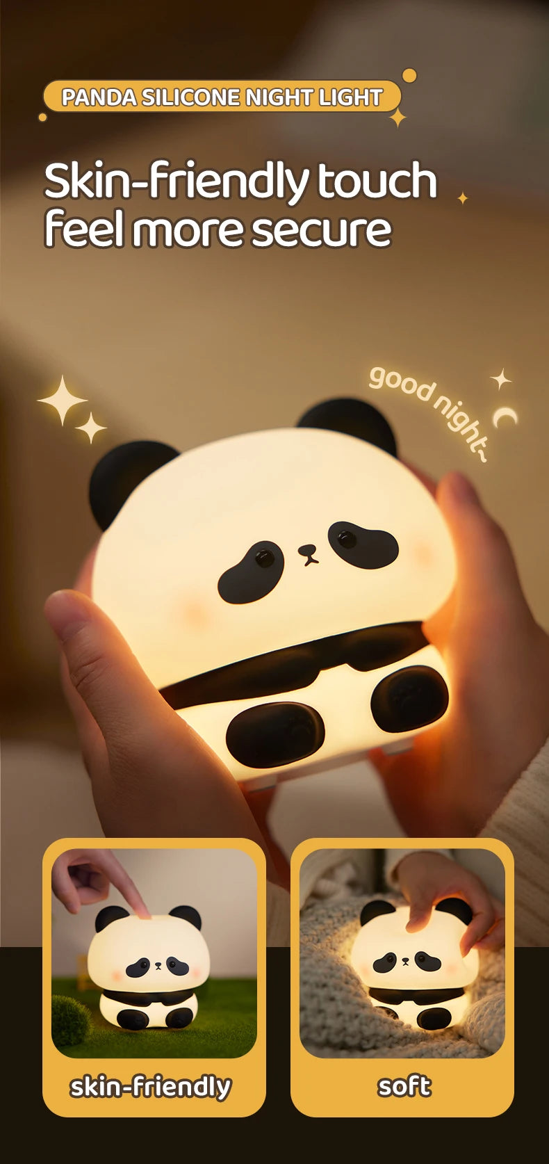 Panda Glow LED Night Light for Kids' Rooms ATHLEXES
