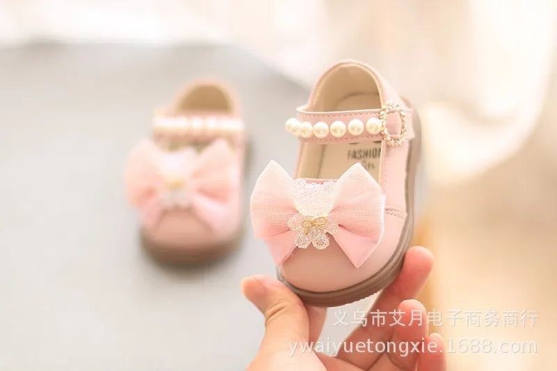 Princess Bow Leather Sneakers for Tiny Trendsetters ATHLEXES