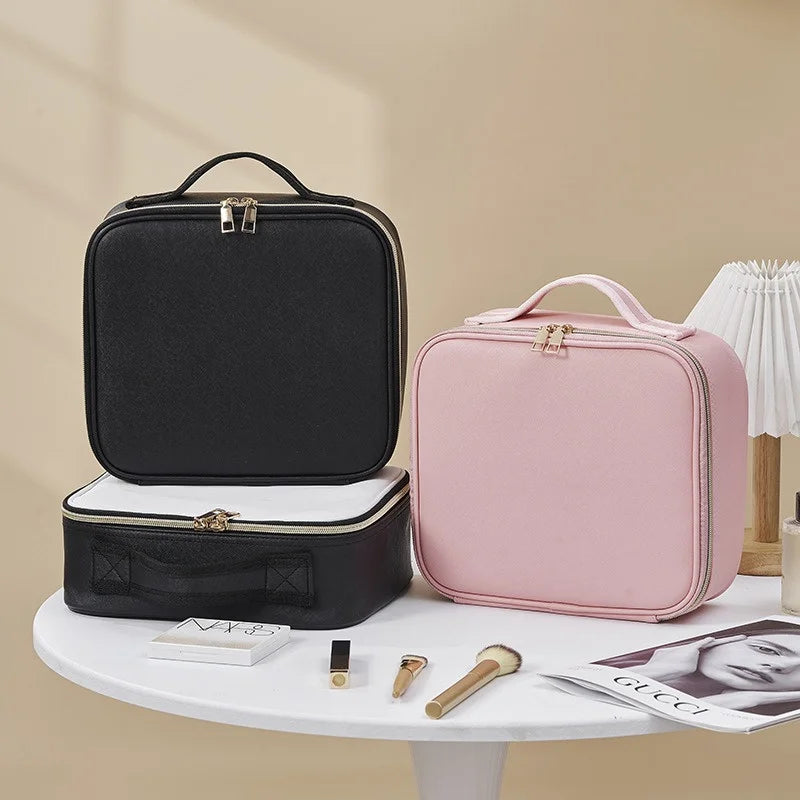 LuxeGlow LED Makeup Case with Mirror ATHLEXES