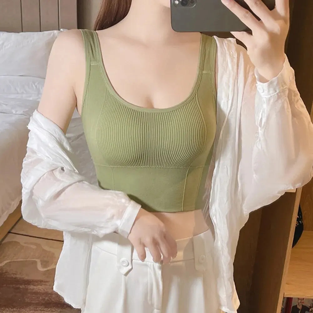 Seamless Comfort Crop Tops with Built-In Support ATHLEXES