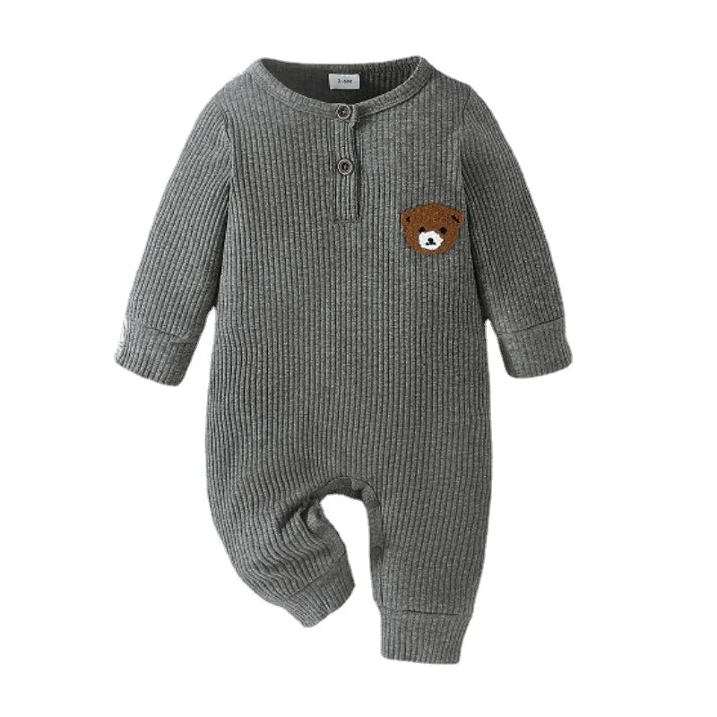 Cartoon Bear Button Onesie for Baby Boys ATHLEXES