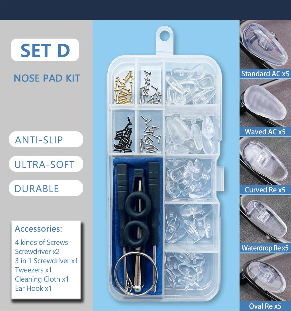 COLOUR_MAX Eyeglasses Repair Kit with Soft Nose Pads ATHLEXES