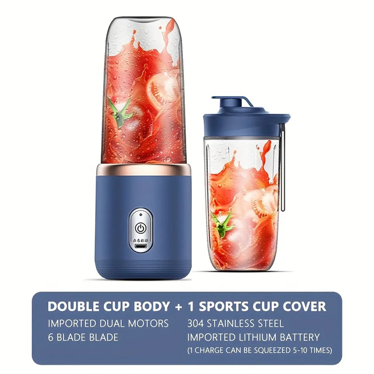 BlendPro 6-Blade Electric Portable Juice and Smoothie Maker ATHLEXES