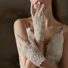 Elegant Floral Lace Wedding Gloves for Brides ATHLEXES