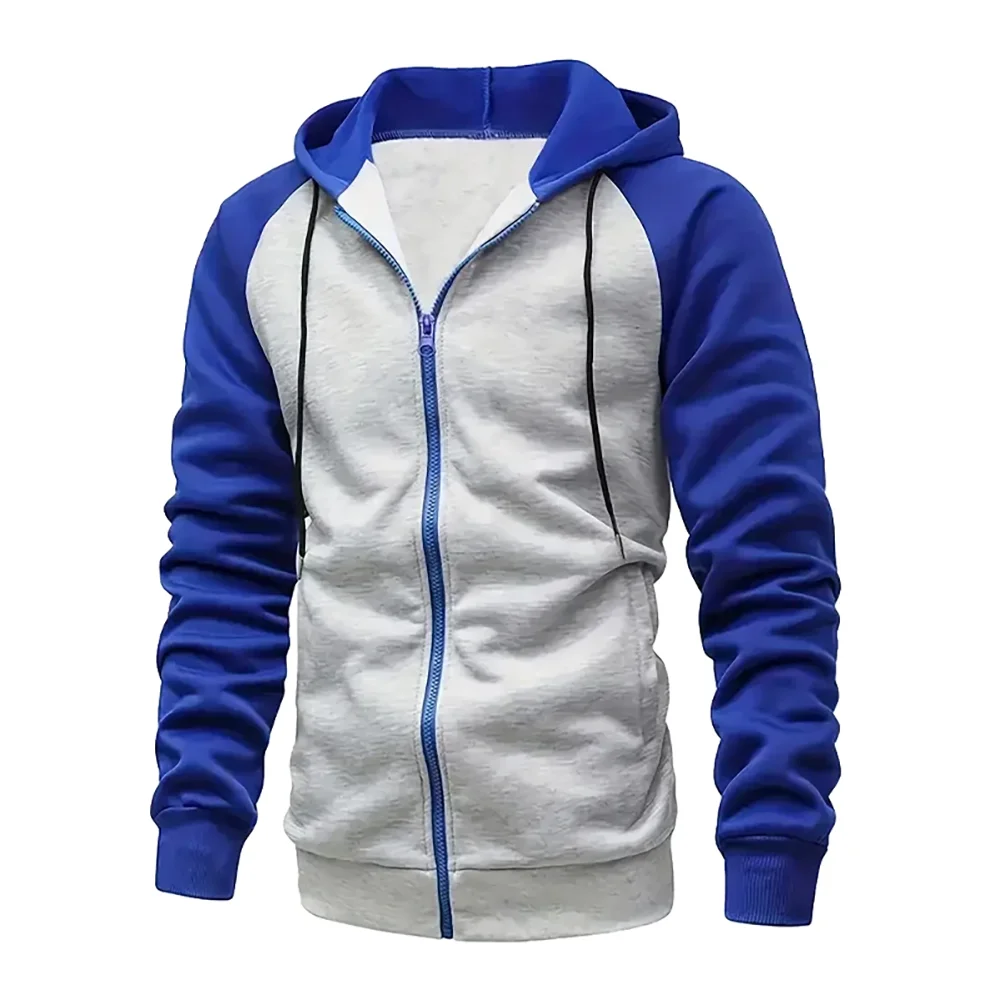 Stylish Zip-Up Color Block Hoodie for Men ATHLEXES