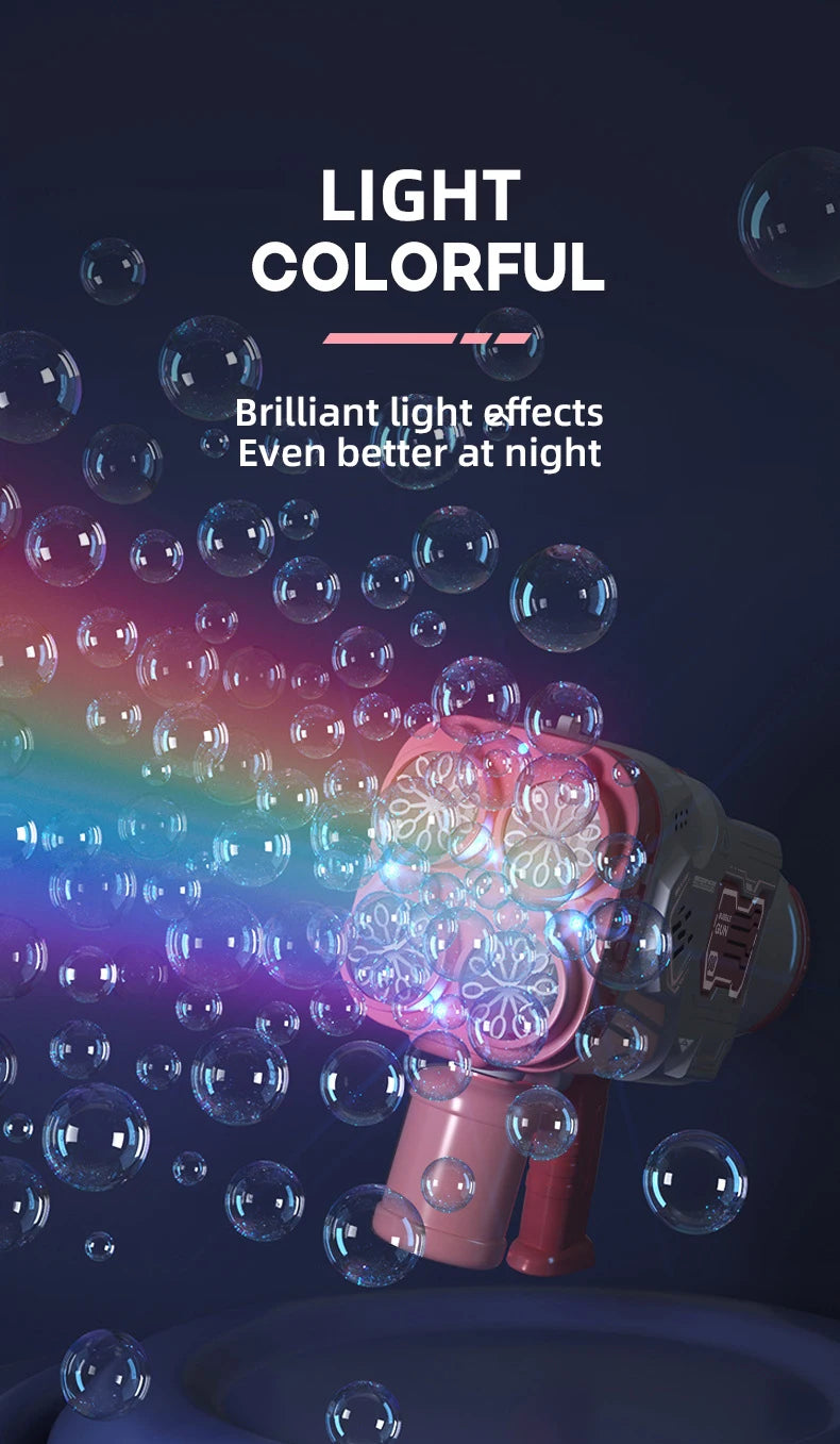RainbowBlast Automatic Bubble Rocket Gun ATHLEXES