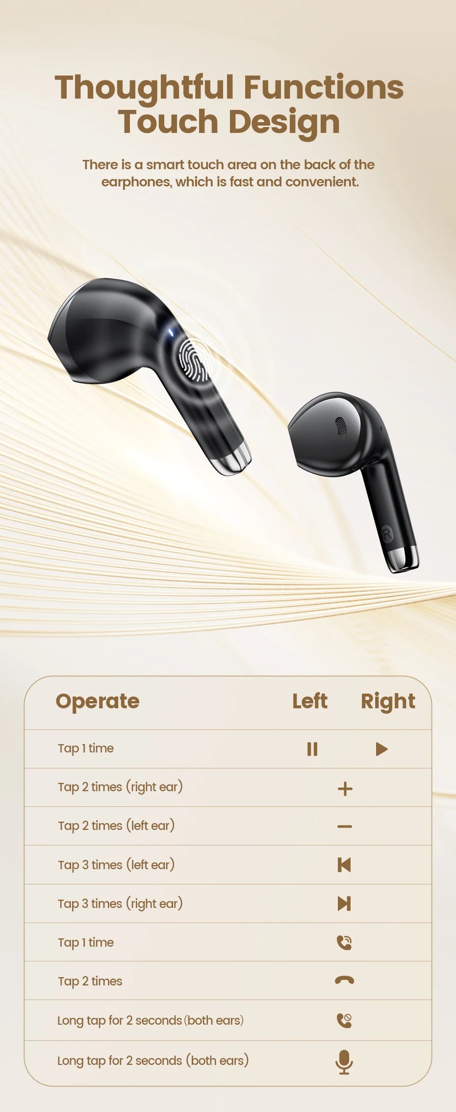 Toocki True Wireless Sports Earphones with Touch Control ATHLEXES