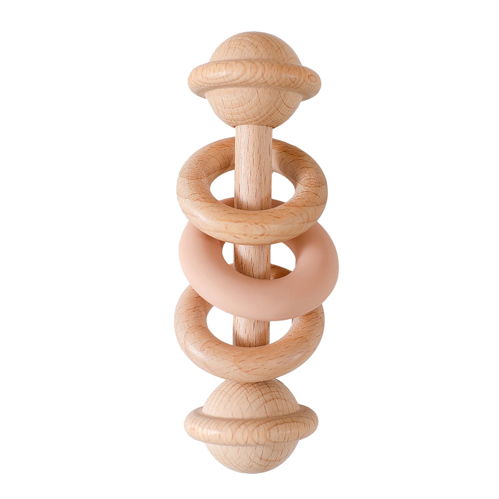 EcoBaby Wooden Rattles and Silicone Teether Set for Infants ATHLEXES