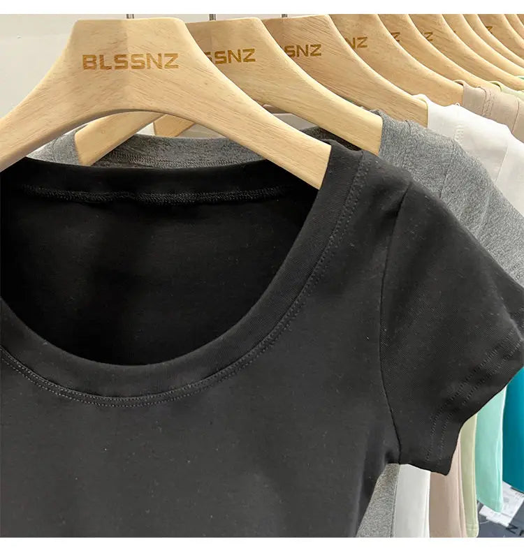 Cotton U-Neck Slimming Summer Tee for Women ATHLEXES