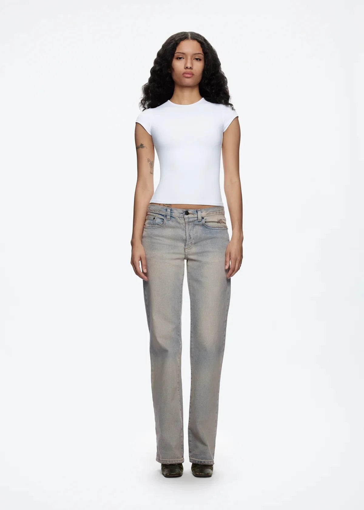 Retro Distressed Low-Waist Straight Jeans ATHLEXES